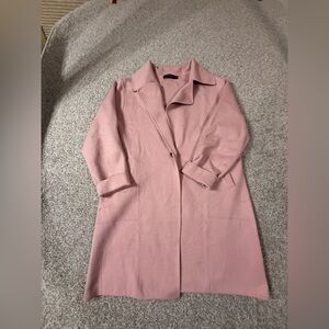 Pink Merokeety Pink Duster Trench Style Winter Coat – New Without Tags (Size L)